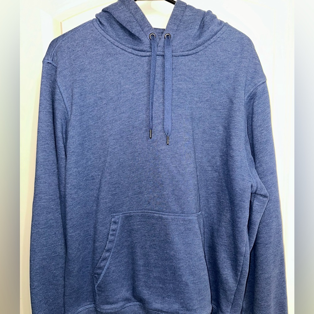 Heather Blue Fleece Hoodie, Amazon Essentials, L